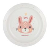 Canpol Babies, talerz plastikowy dla dziecka, Cute Animals, 4/411, różowy, od 9 miesiąca, 1 sztuka - miniaturka zdjęcia produktu