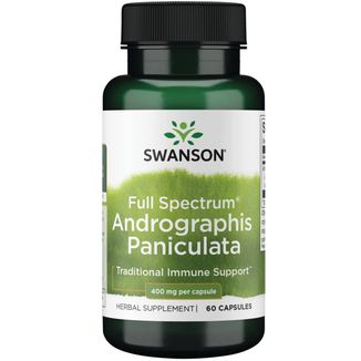 Swanson Full Spectrum Andrographis Paniculata 400 mg, brodziuszka wiechowata, 60 kapsułek - zdjęcie produktu