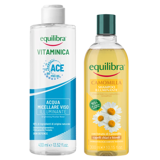 Zestaw Equilibra Vitaminica, rozświetlająca woda micelarna, 400 ml + Camomila, rozświetlający szampon rumiankowy, 300 ml - zdjęcie produktu
