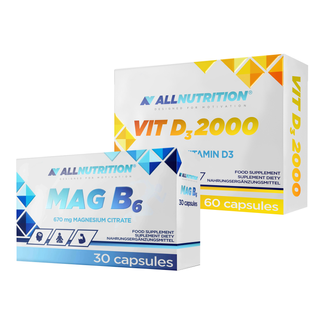 Zestaw Allnutrition Vit D3 2000, 60 kapsułek + Mag B6, 30 kapsułek - zdjęcie produktu