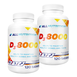 Zestaw Allnutrition D3 8000, witamina D 200 µg, 2 x 120 tabletek - zdjęcie produktu