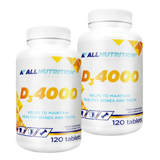 Zestaw Allnutrition D3 4000, witamina D 50 µg, 2 x 120 tabletek - zdjęcie produktu