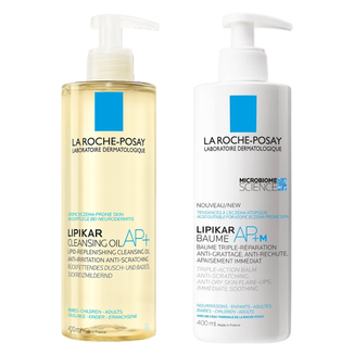 Zestaw La Roche-Posay Lipikar AP+, olejek myjący, uzupełniający poziom lipidów, 400 ml + Baume AP+M, balsam do ciała, 400 ml - zdjęcie produktu