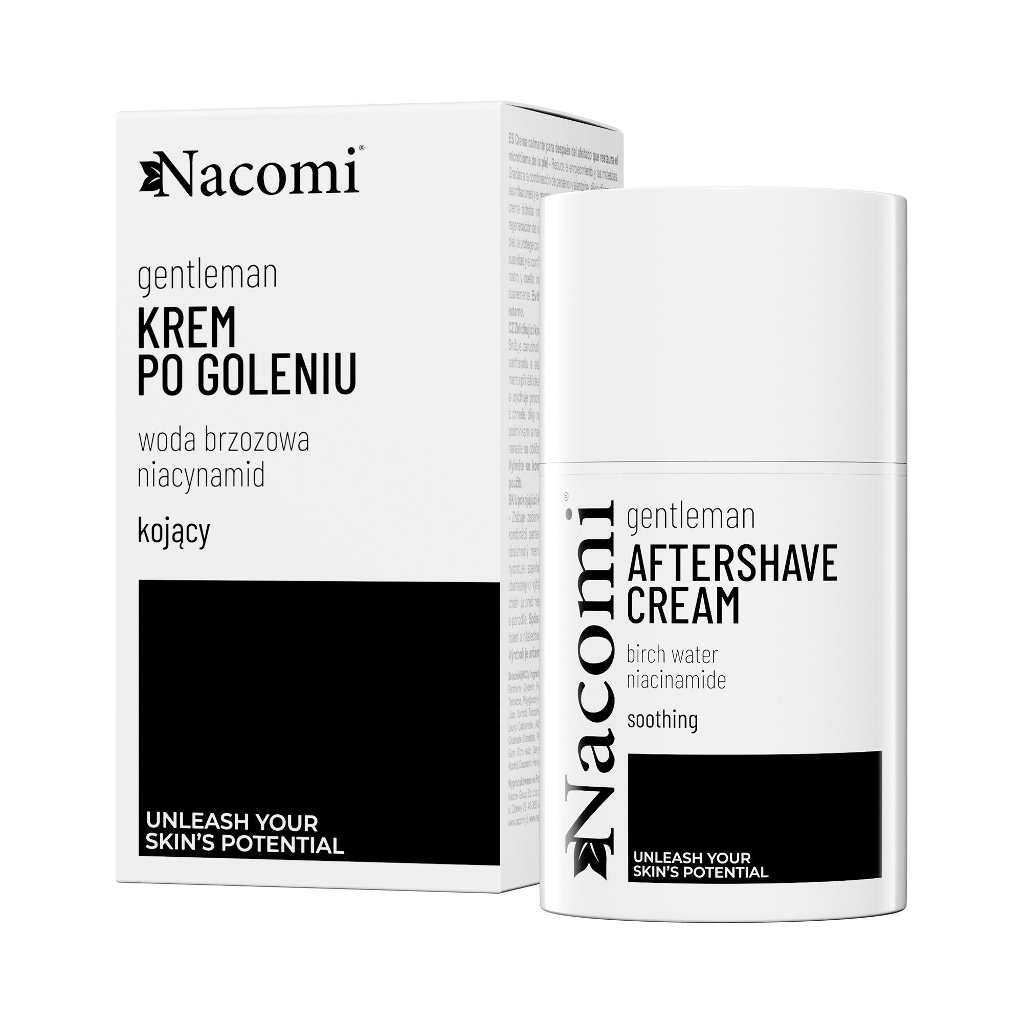 Nieznana Nacomi Gentelman, kojący krem po goleniu z wodą brzozową i niacynamidem, 50 ml