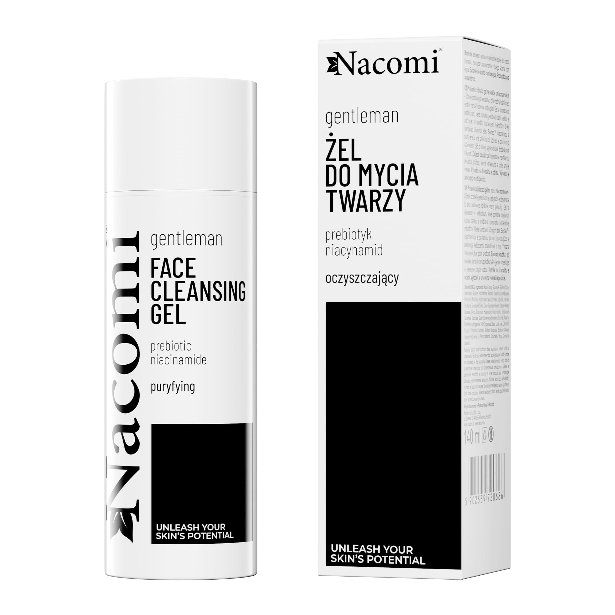 Nieznana Nacomi Gentelman, reinigend Gesichtsreinigungsgel z mit Präbiotika und Niacinamid, 140 ml — Inhaltsstoffe und Bewertung