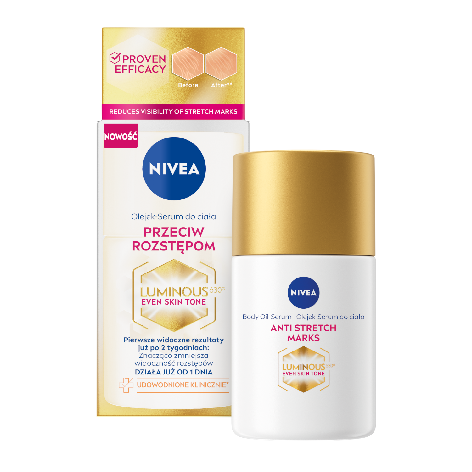 Nivea Nivea Luminous 630, Öl-serum gegen Dehnungsstreifen, 100 ml — Inhaltsstoffe und Bewertung