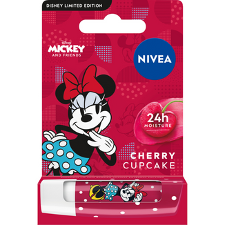 Nivea Minnie Mouse, pomadka do ust, pielęgnacyjna, Cherry Cupcake, 4,8 g - zdjęcie produktu