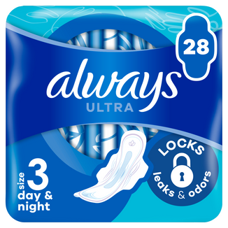 Always Ultra, podpaski ze skrzydełkami, rozmiar 3, Day & Night, 28 sztuk - zdjęcie produktu