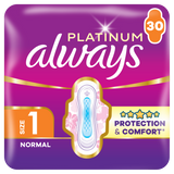 Always Platinum, podpaski ze skrzydełkami, rozmiar 1, Normal, 30 sztuk - miniaturka zdjęcia produktu