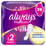 Always Platinum, podpaski ze skrzydełkami, rozmiar 2, Super, 26 sztuk - miniaturka zdjęcia produktu
