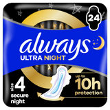 Always Ultra, podpaski ze skrzydełkami, rozmiar 4, Secure Night, 24 sztuki - miniaturka zdjęcia produktu