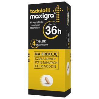 Tadalafil Maxigra 10 mg, 4 tabletki USZKODZONE OPAKOWANIE - zdjęcie produktu