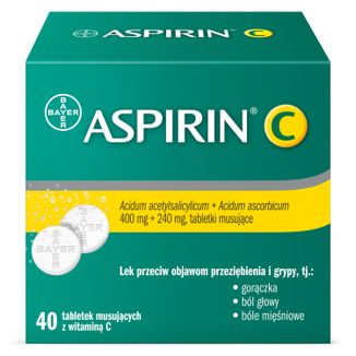 Aspirin C 400 mg + 240 mg, 40 tabletek musujących USZKODZONE OPAKOWANIE - zdjęcie produktu