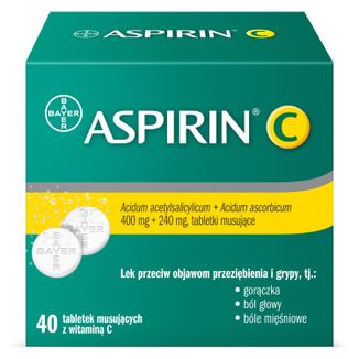 Aspirin C 400 mg + 240 mg, 40 tabletek musujących - zdjęcie produktu