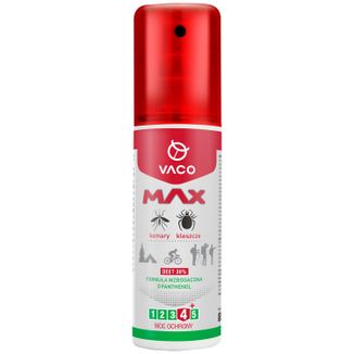 Vaco Max, płyn na komary i kleszcze, z panthenolem, DEET 30%, 80 ml Vaco Max, płyn na komary i kleszcze, z panthenolem, DEET 30%, 80 ml - zdjęcie produktu