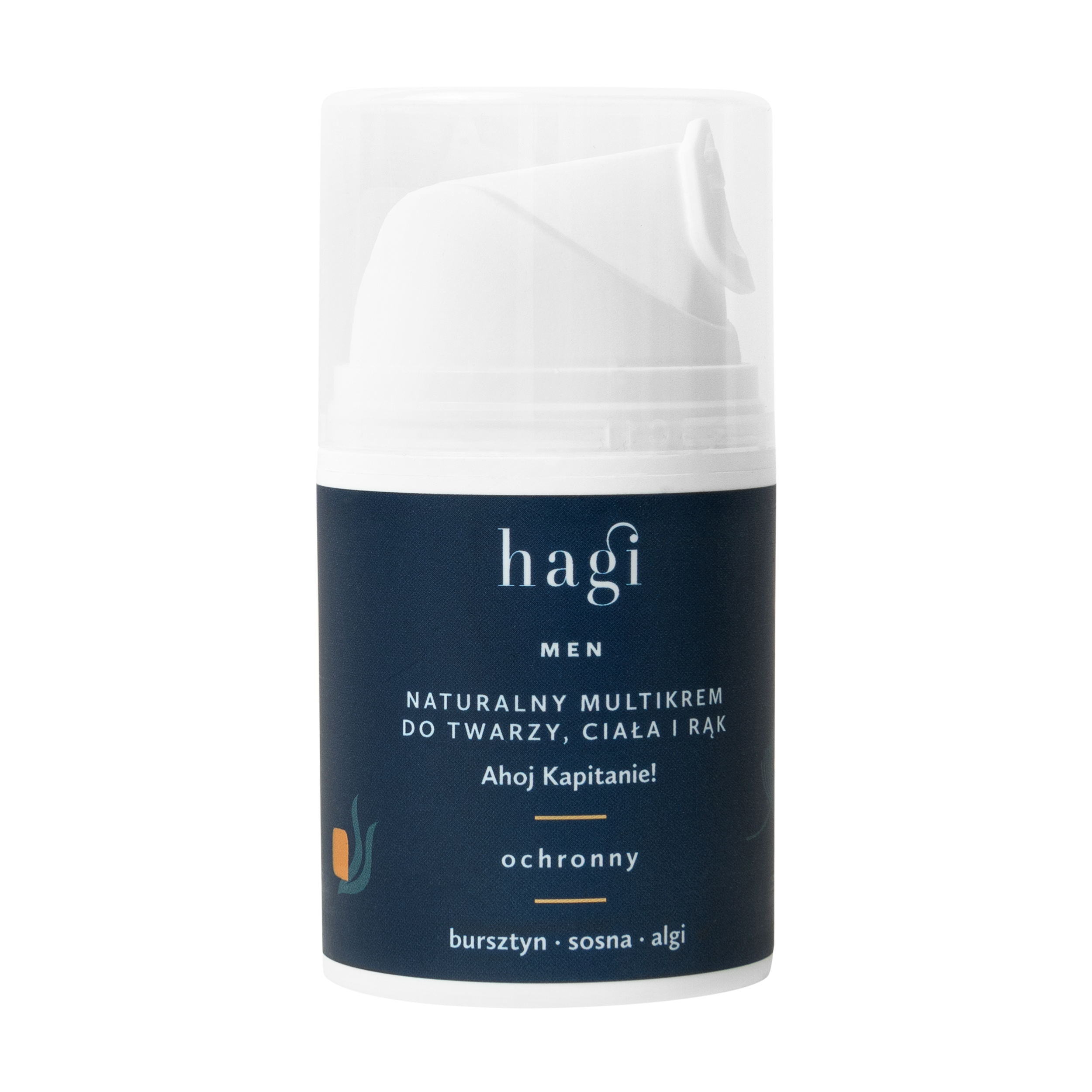 Nieznana Hagi Men Ahoj Kapitanie, naturalny multikrem do twarzy, ciała i rąk, ochronny, 50 ml