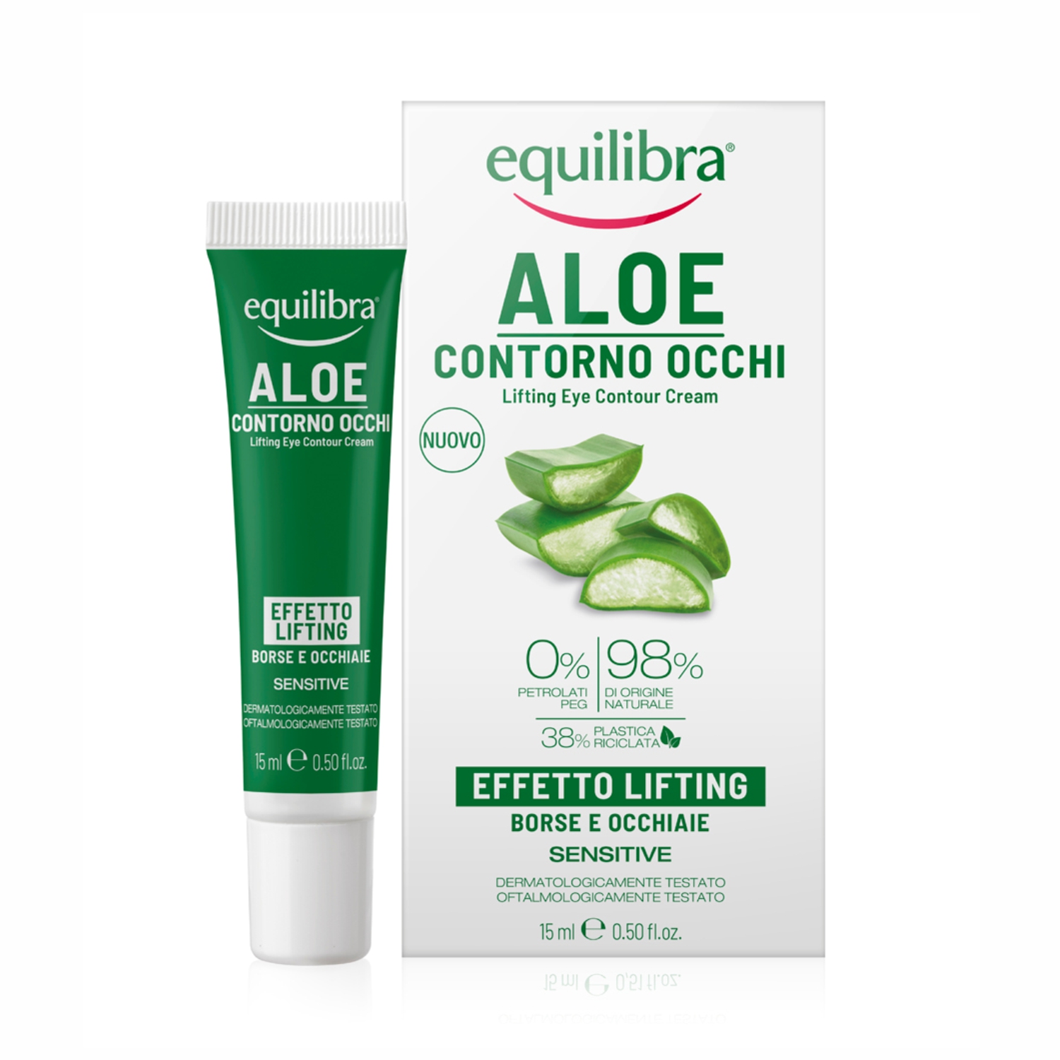 Nieznana Equilibra Aloe, krem pod oczy liftingujący, 15 ml — Składniki i ocena