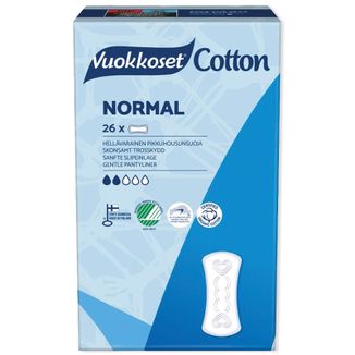 Vuokkoset Cotton, wkładki higieniczne, Normal, 26 sztuk - zdjęcie produktu