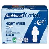 Vuokkoset Cotton, podpaski ze skrzydełkami na noc, Night Wings, 9 sztuk - miniaturka zdjęcia produktu