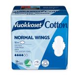 Vuokkoset Cotton, podpaski ze skrzydełkami, Normal Wings, 12 sztuk - miniaturka zdjęcia produktu