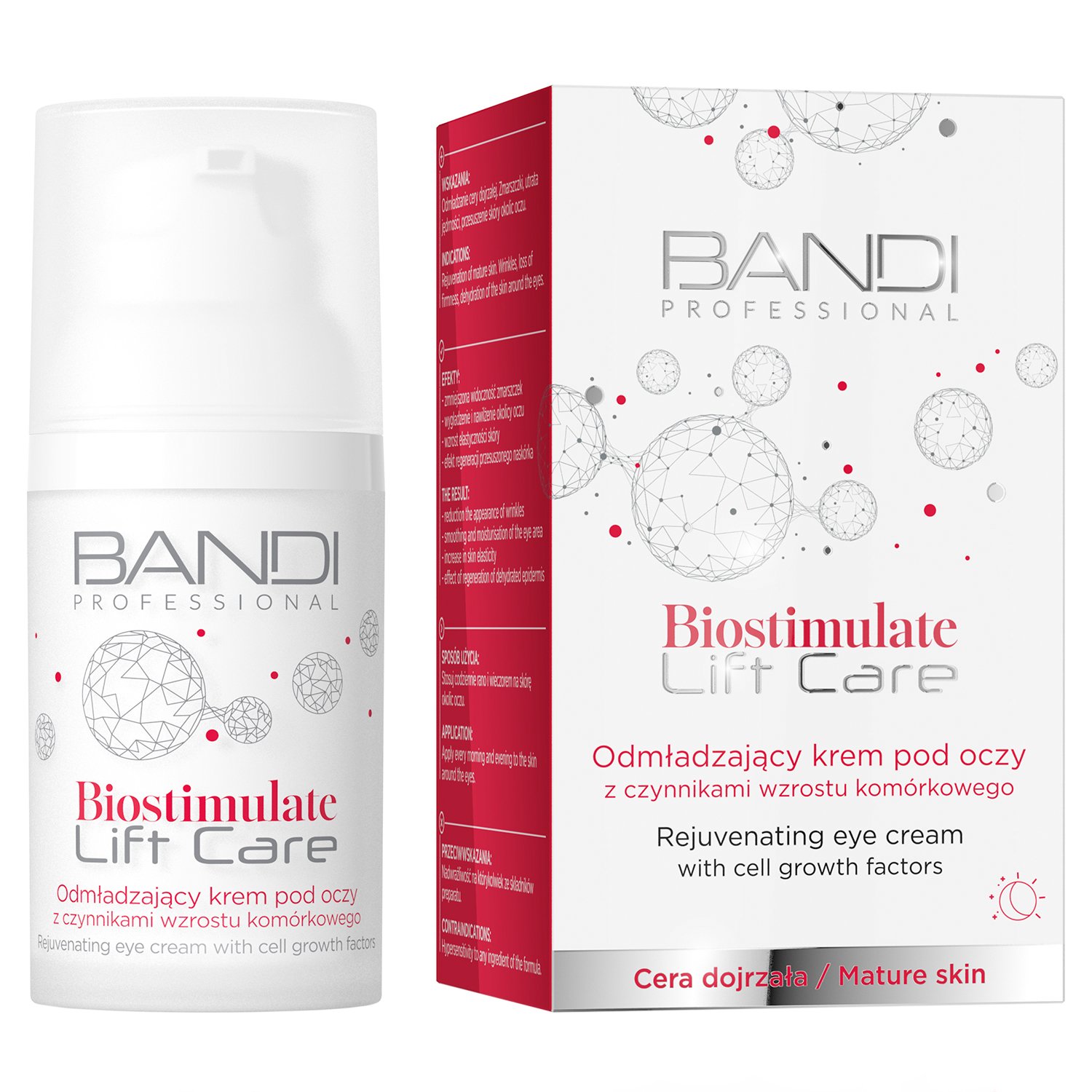 Nieznana Bandi Biostimulate Lift Care, odmładzający krem pod oczy z czynnikami wzrostu komórkowego, 30 ml