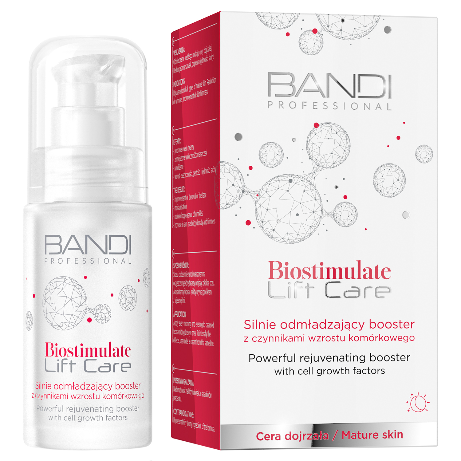 Nieznana Bandi Biostimulate Lift Care, silnie odmładzający booster do twarzy z czynnikami wzrostu komórkowego, 30 ml