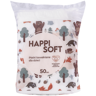 Happi Soft, płatki bawełniane dla dzieci, kwadratowe, 50 sztuk - zdjęcie produktu