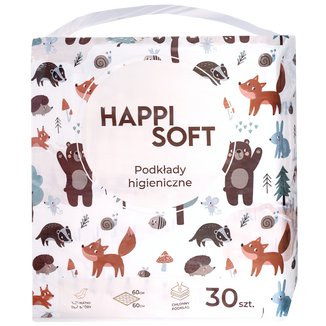 Happi Soft, podkłady higieniczne dla dzieci, 60 cm x 60 cm, 30 sztuk - zdjęcie produktu