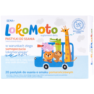 SEMA Lab, LokoMoto, smak pomarańczowy, 20 pastylek do ssania - zdjęcie produktu