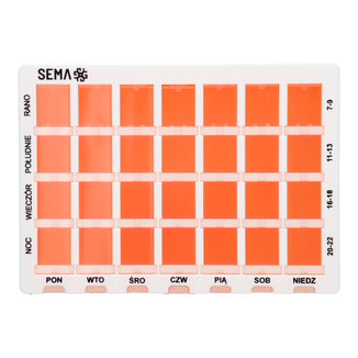 SEMA Protect, kasetka do leków tygodniowa, czterokomorowa - zdjęcie produktu