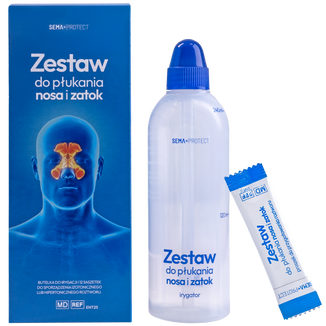 SEMA Protect, zestaw do płukania nosa i zatok, irygator + 12 saszetek - zdjęcie produktu