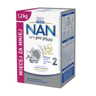 Nestle NAN Optipro Plus 2 5HM-O, mleko następne dla niemowląt powyżej 6 miesiąca, 1,2 kg - zdjęcie produktu