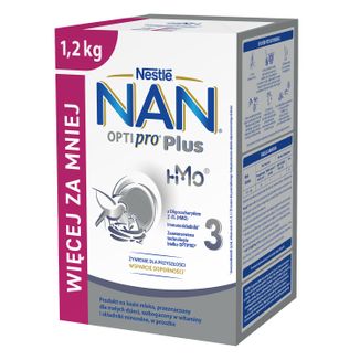 Nestle NAN Optipro Plus 3 HM-O, produkt na bazie mleka dla dzieci po 1 roku, 1,2 kg - zdjęcie produktu