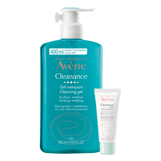 Zestaw Avene Cleanance, krem łagodzący po zabiegach farmakologicznych, 40 ml + żel oczyszczający do twarzy i ciała, 400 ml - zdjęcie produktu