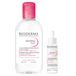 Zestaw Bioderma Sensibio, łagodzące serum nawilżające do twarzy, skóra wrażliwa, 30 ml + woda micelarna, skóra wrażliwa, 250 ml - zdjęcie produktu