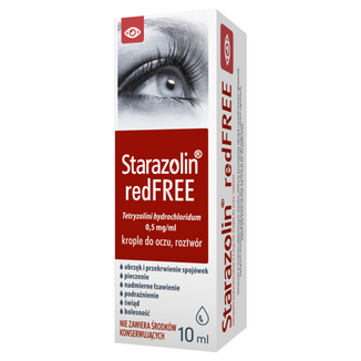 Starazolin redFREE 0,5 mg/ml, krople do oczu, roztwór, 10 ml - zdjęcie produktu