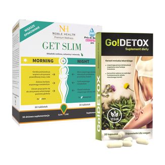 Zestaw Noble Health Get Slim Morning, 60 tabletek + Night, 30 tabletek + Go!Detox, 20 kapsułek za 1 grosz - zdjęcie produktu