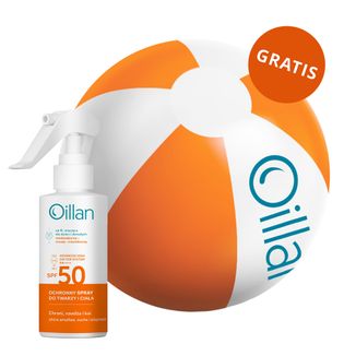 Oillan Sun, ochronny spray do twarzy i ciała, SPF 50, 125 ml + piłka plażowa gratis - zdjęcie produktu