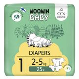 Moomin Baby rozmiar 1, 2-5 kg, pieluchy, 25 sztuk USZKODZONE OPAKOWANIE - miniaturka zdjęcia produktu