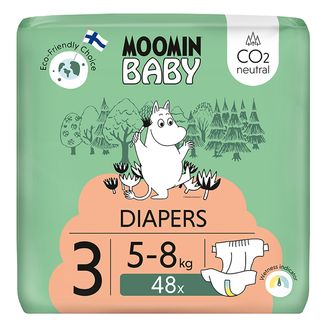 Moomin Baby, pieluchy, rozmiar 3, 5-8 kg, 48 sztuk - zdjęcie produktu