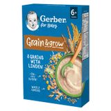 Gerber Grain & Grow Kaszka 8 zbóż z lipą, bezmleczna, bez dodatku cukru, po 6 miesiącu, 200 g USZKODZONE OPAKOWANIE - miniaturka zdjęcia produktu