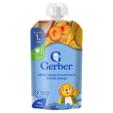 Gerber Junior Deser w tubce, jabłko, banan, brzoskwinia, morela, mango, bez dodatku cukru, po 1 roku, 110 g - miniaturka zdjęcia produktu