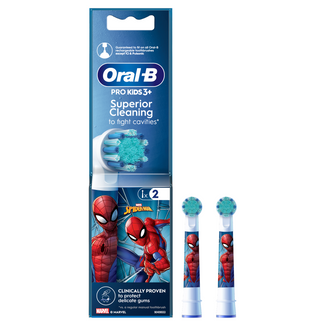 Oral-B Pro Kids, końcówki do szczoteczki elektrycznej, Spiderman, powyżej 3 lat, ultra miękkie, 2 sztuki - zdjęcie produktu