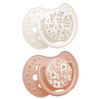 Lovi, smoczek uspokajający, silikonowy, dynamiczny, Blossom Ivory, 6-18 miesięcy, 2 sztuki USZKODZONE OPAKOWANIE - zdjęcie produktu
