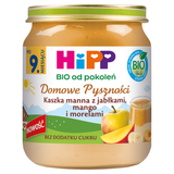 HiPP Domowe Pyszności Bio, kaszka manna z jabłkami, mango i morelami, po 9 miesiącu, 200 g - miniaturka zdjęcia produktu