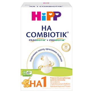 HiPP HA 1 Combiotik, mleko początkowe, od urodzenia, 350 g USZKODZONE OPAKOWANIE - zdjęcie produktu