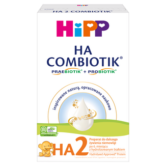 HiPP 2 HA Combiotik, preparat do dalszego żywienia niemowląt, po 6 miesiącu, 350 g USZKODZONE OPAKOWANIE - zdjęcie produktu