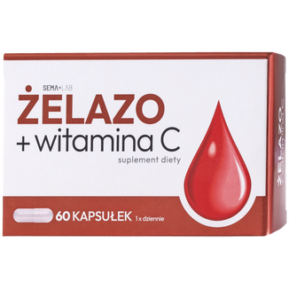 SEMA Lab Żelazo + Witamina C, 60 kapsułek twardych - zdjęcie produktu