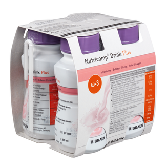Nutricomp Drink Plus, preparat odżywczy, smak truskawkowy, 4 x 200 ml - zdjęcie produktu