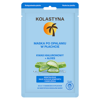 Kolastyna Po opalaniu, maska w płachcie, kwas hialuronowy i aloes, 20 ml Kolastyna Po opalaniu, maska w płachcie, kwas hialuronowy i aloes, 20 ml - zdjęcie produktu